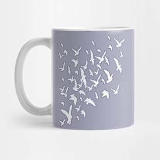 Seagull Birds Silhouette in White Mug